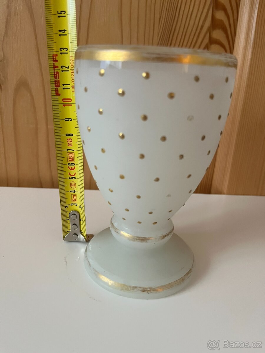 Starožitná sklenice se zlatými puntíky - 6