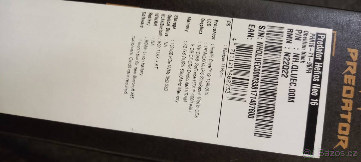 Notebook Acer Predator Helios Neo 16. - 6