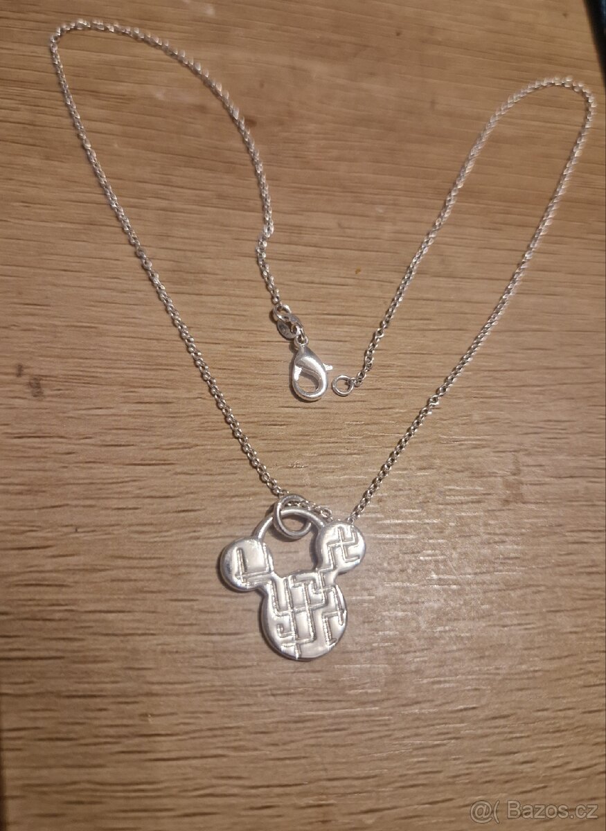 Dámský i dívčí stříbrný náhrdelník 925 Mickey mouse 45 cm - 6