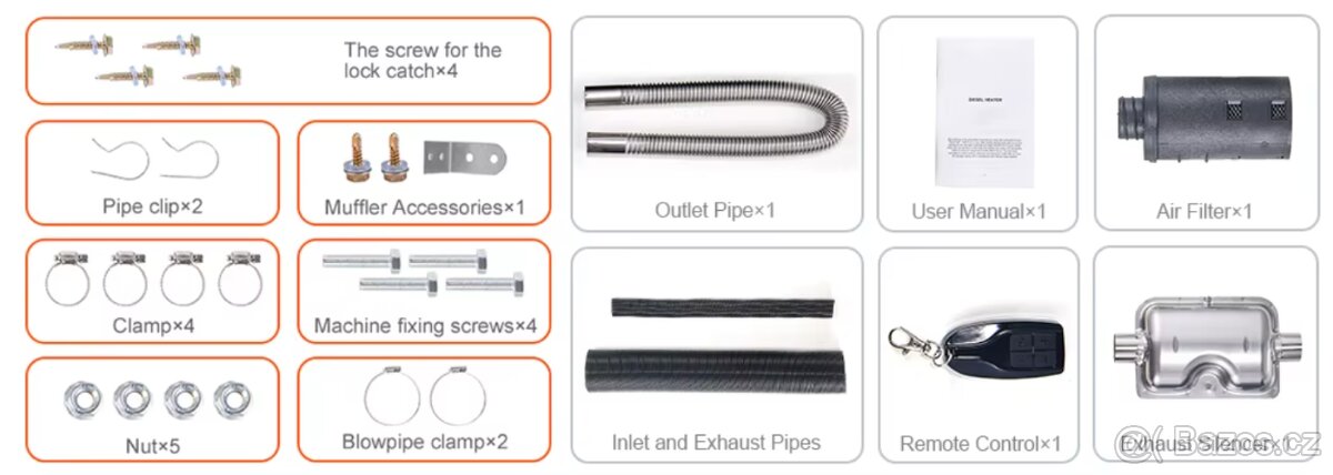 Naftové topení typ Vevor 8kw - 6