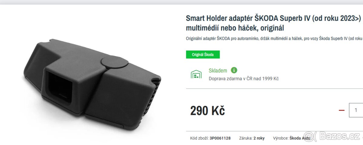 Smart Holder držák tabletu skoda superb 4 - 6
