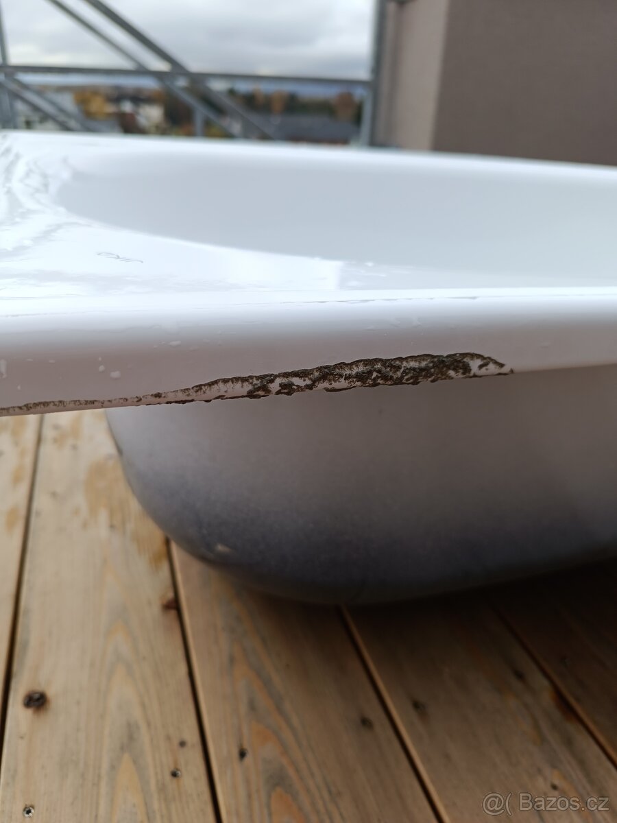 Zánovní plechová smaltovaná vana 120x70 Jika - 6