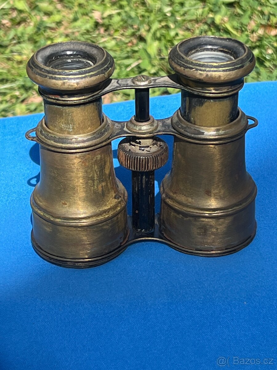 Starý mosazný divadelní dalekohled (opera glasses) - 6