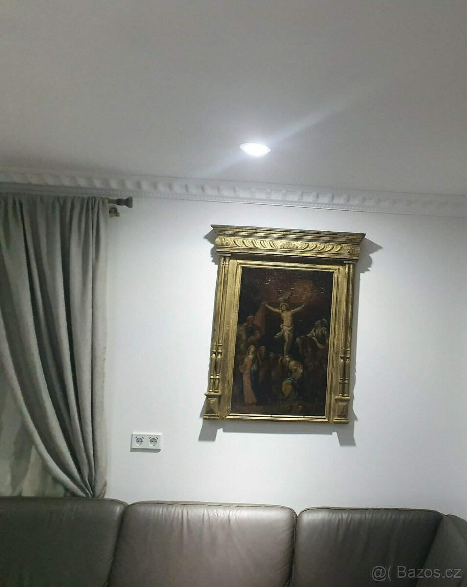 Ukřižování Krista, obraz starého mistra, olejomalba na plátn - 6