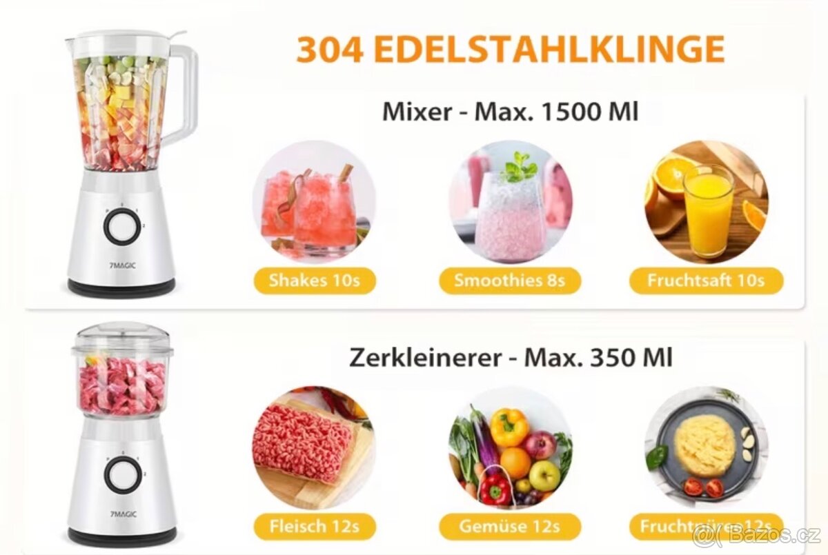Stolní mixér 1500ml a 350ml - 6