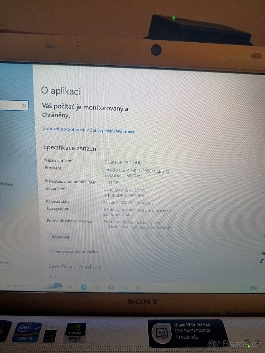 Sony VAIO – i3 / GeForce grafika / funkční - 6