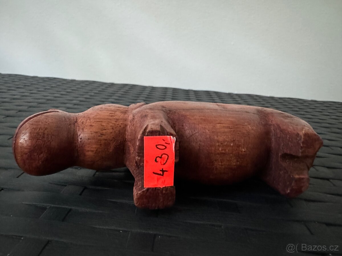 Originální mahagonová soška hroch - 6