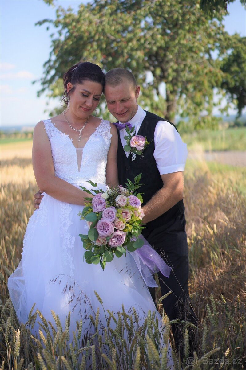 Svatební šaty 40/46 bílé - 6