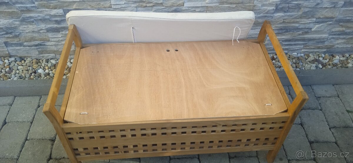Dřevěná lavička s úložným prostorem - 6