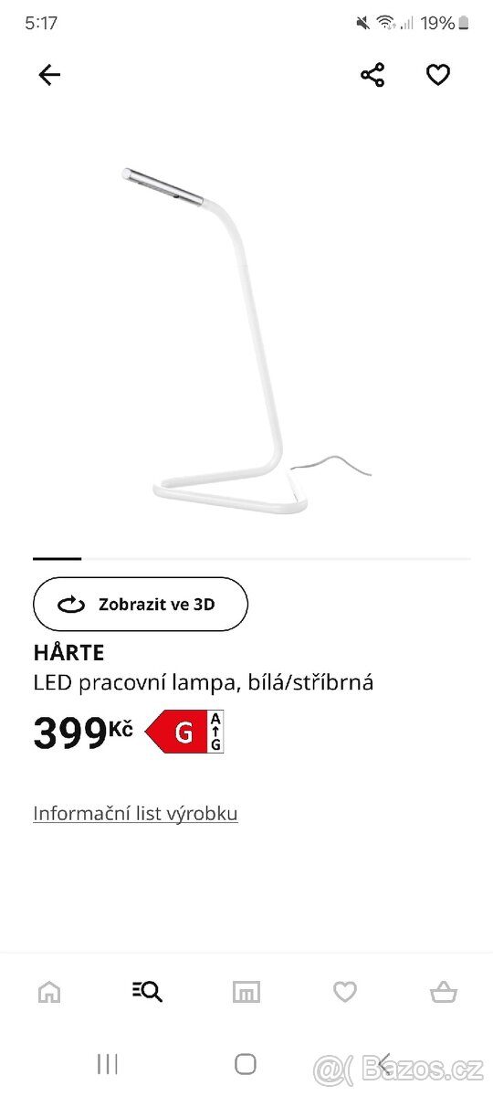 HÄRTE Ikea lampička - 6