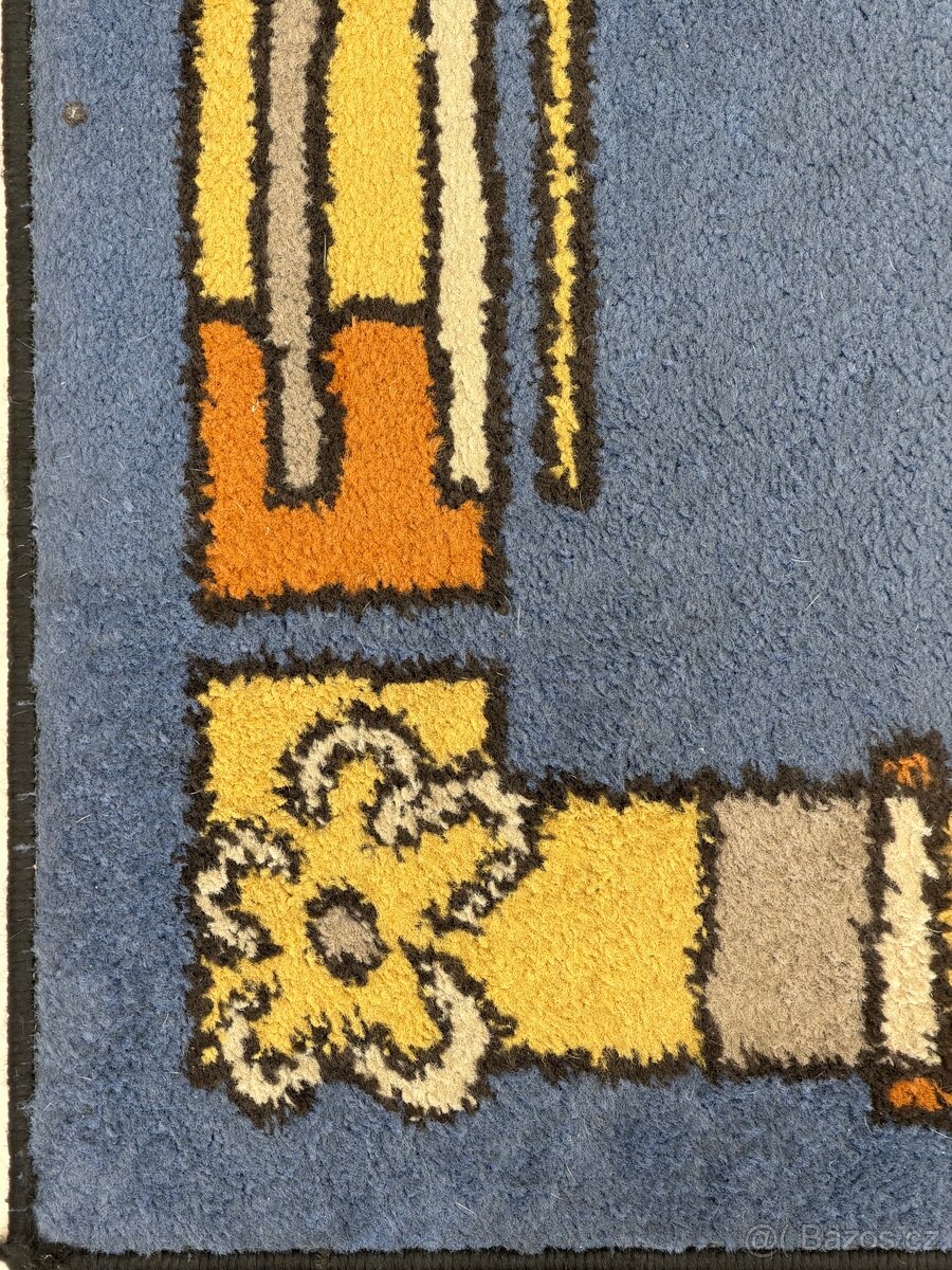 Modrý koberec s barevným motivem 800 x 1500 mm - 6