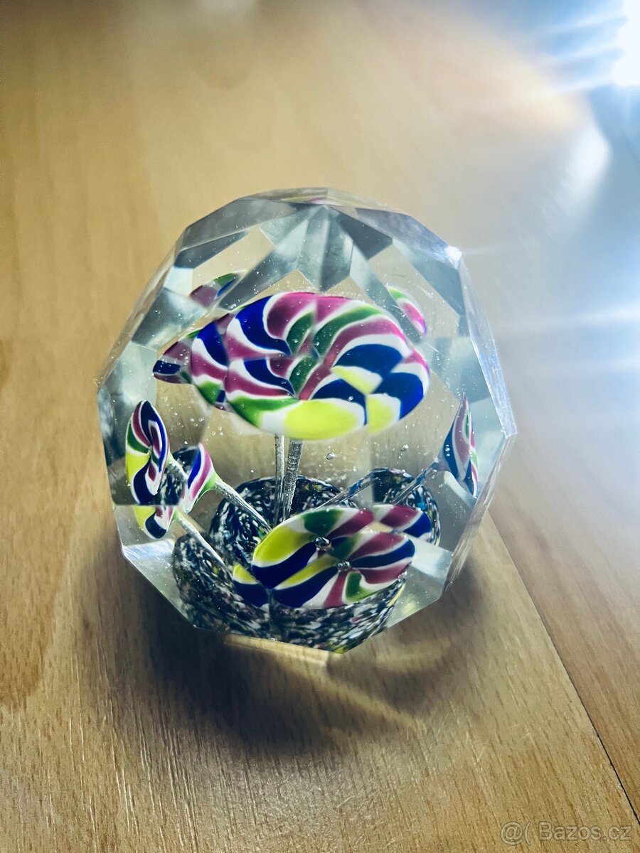 Starožitné skleněné těžítko - 6