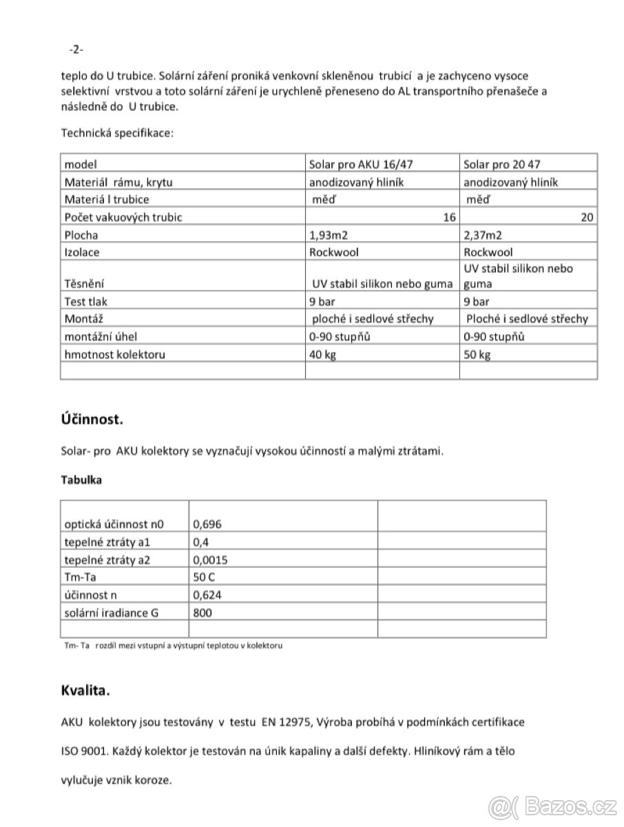 Solární kolektory - 16 trubic - 6
