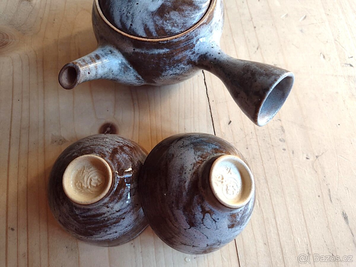 PRODAM KRASNOU CESKOU KERAMIKU – KYUSU, SET KONVICKA + SALKY - 6