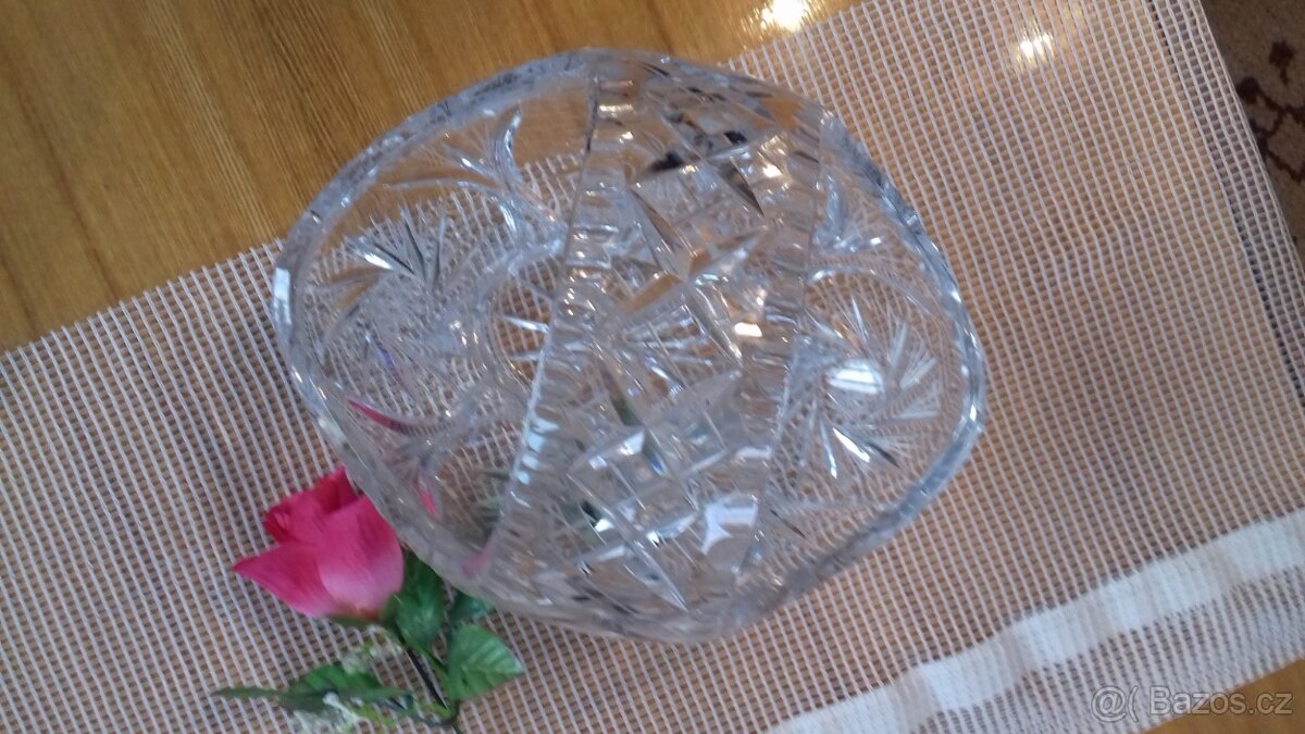 miska a svícen KOBALT // BROUŠENÉ SKLO - 6