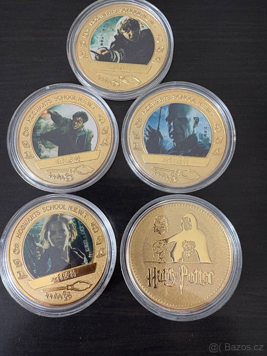 Prodám kovové dekorační mince s motivem Harryho Pottera - 6