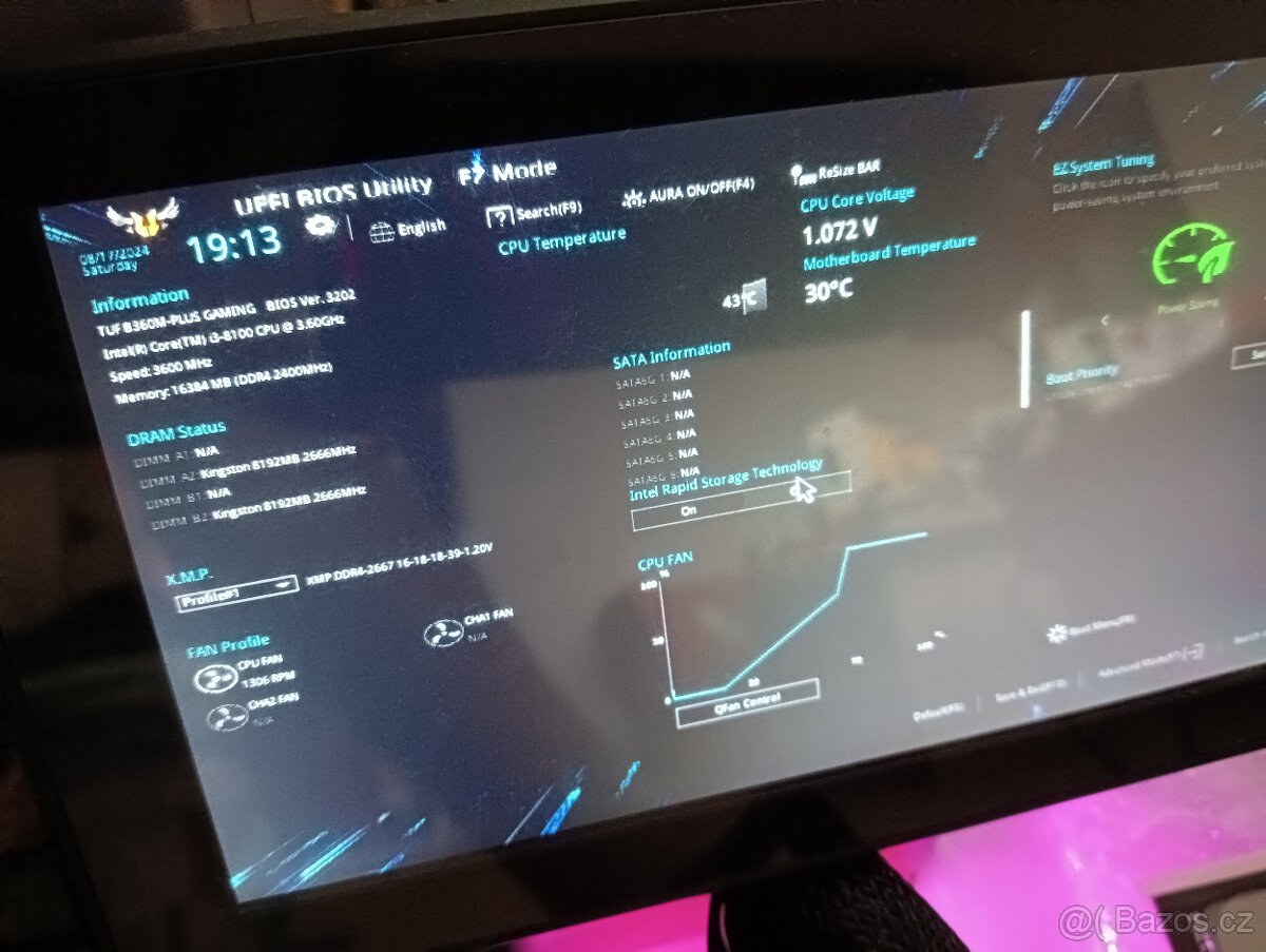 MB ASUS TUF B360M-PLUS GAMING + CPU + RAM 16GB, sock. 1151 - 6