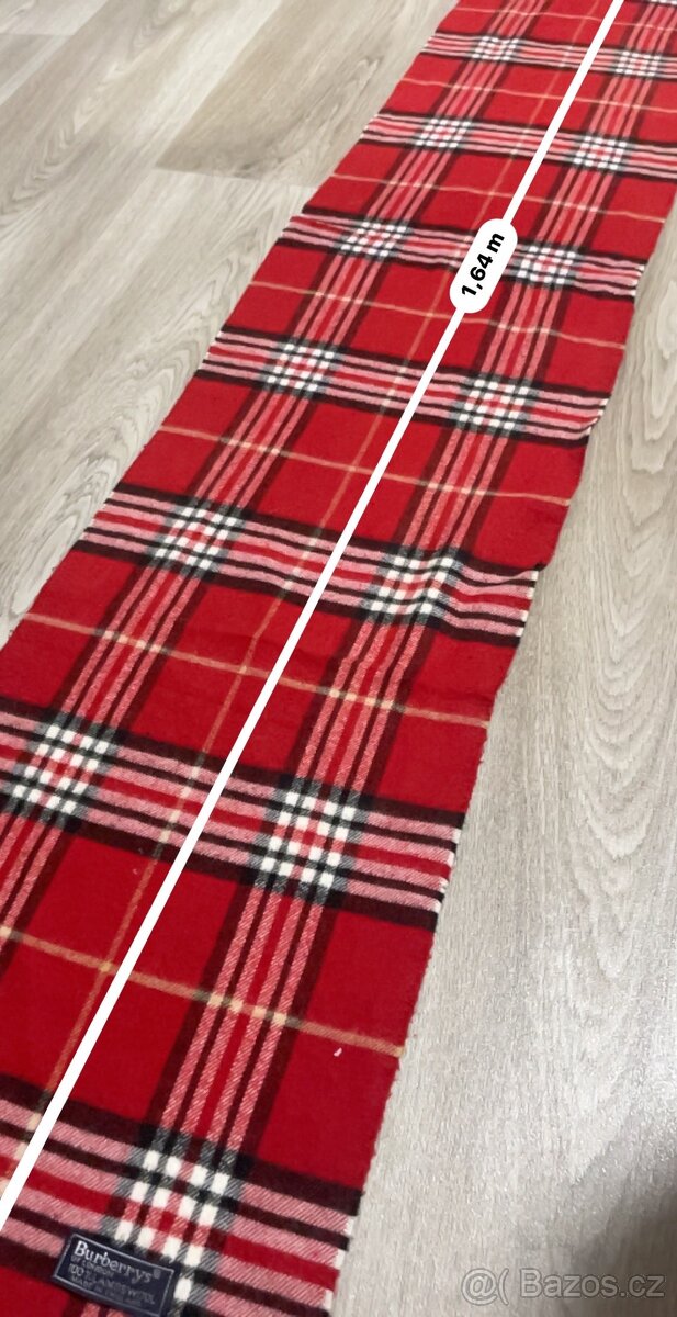 Burberry šála - červená - 6