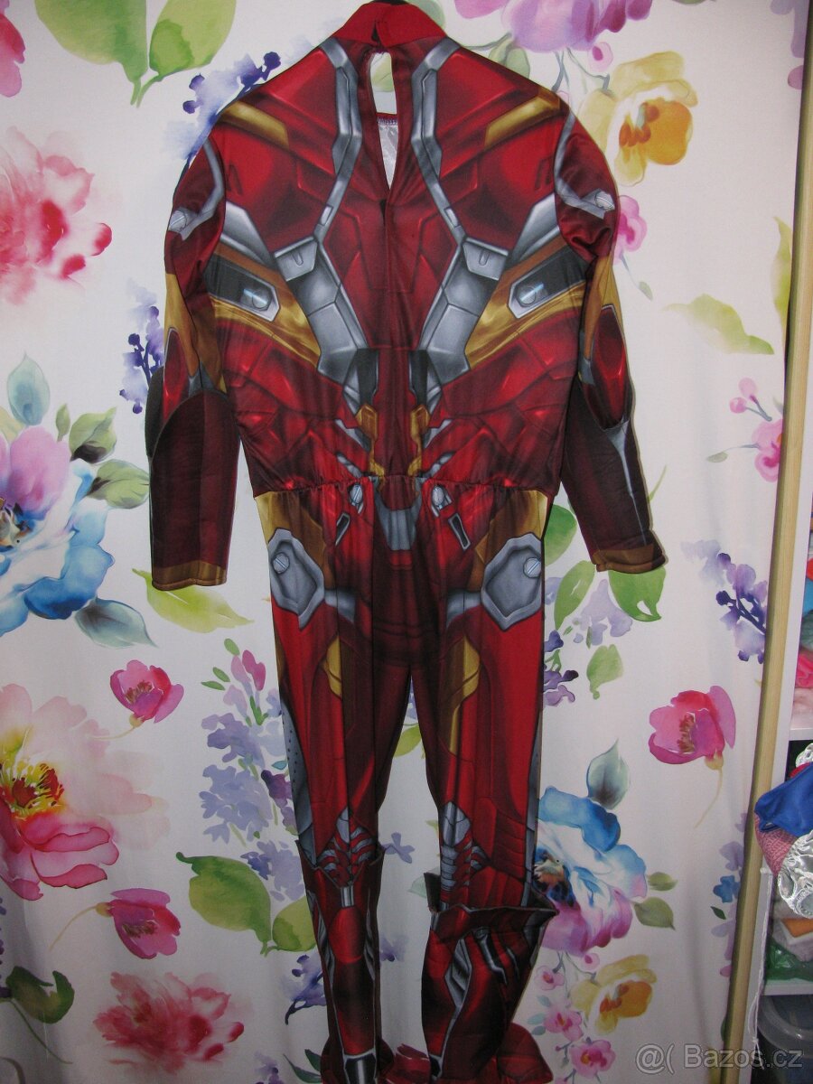 Kostýmový elastický overal-IRON MAN vel.158 - 6