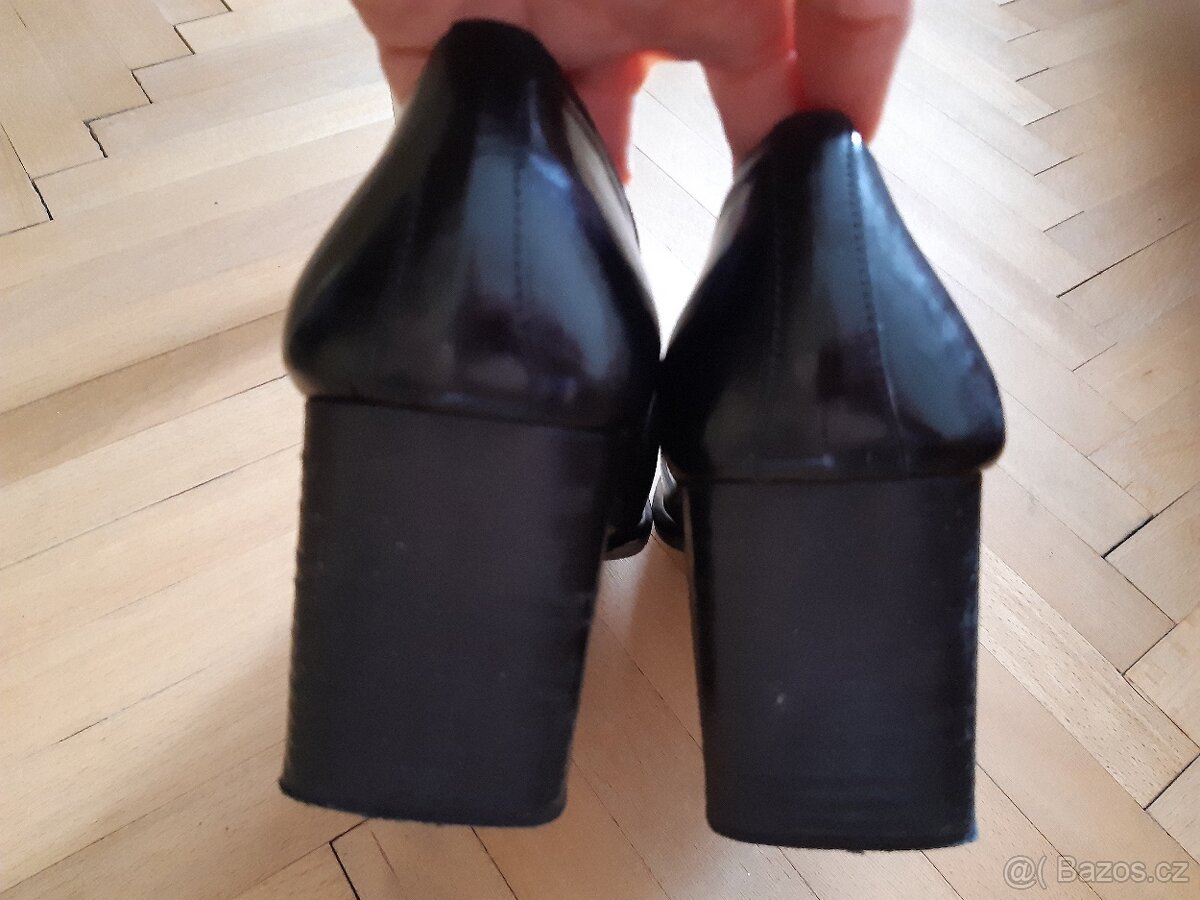 Černé kožené lodičky 37 - 6