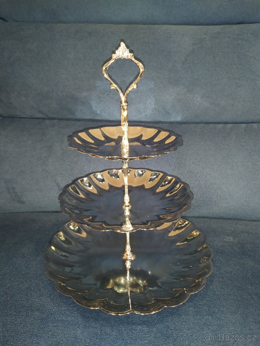 Etažér třípatrový na cukroví na cokoliv. - 6