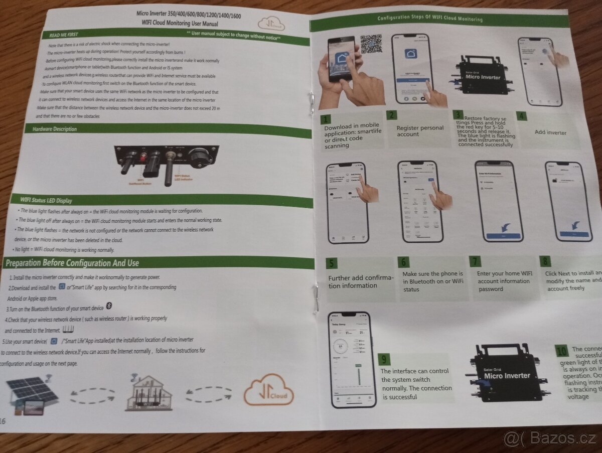 solární střídač MPPT mikro invertor 800 W s WiFi - 6