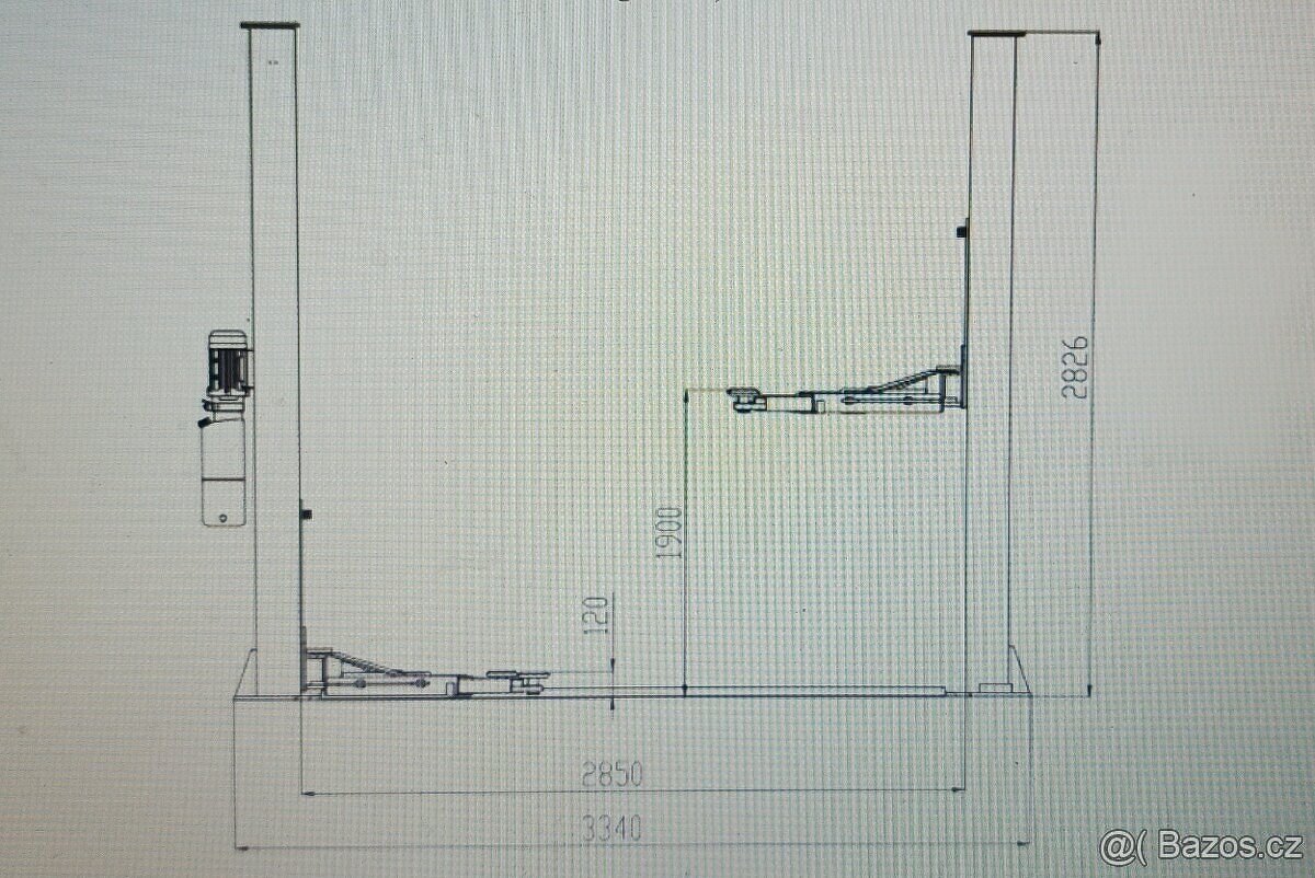 Dvousloupový hydraulický zvedák, zdviž BOR4200 4200 kg ,2025 - 6