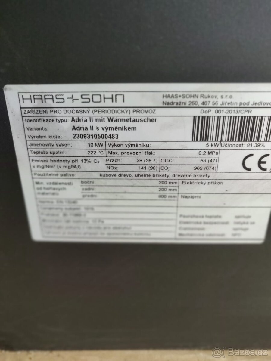 Krbová kamna HAAS SOHN Adria II výměníkem - 6