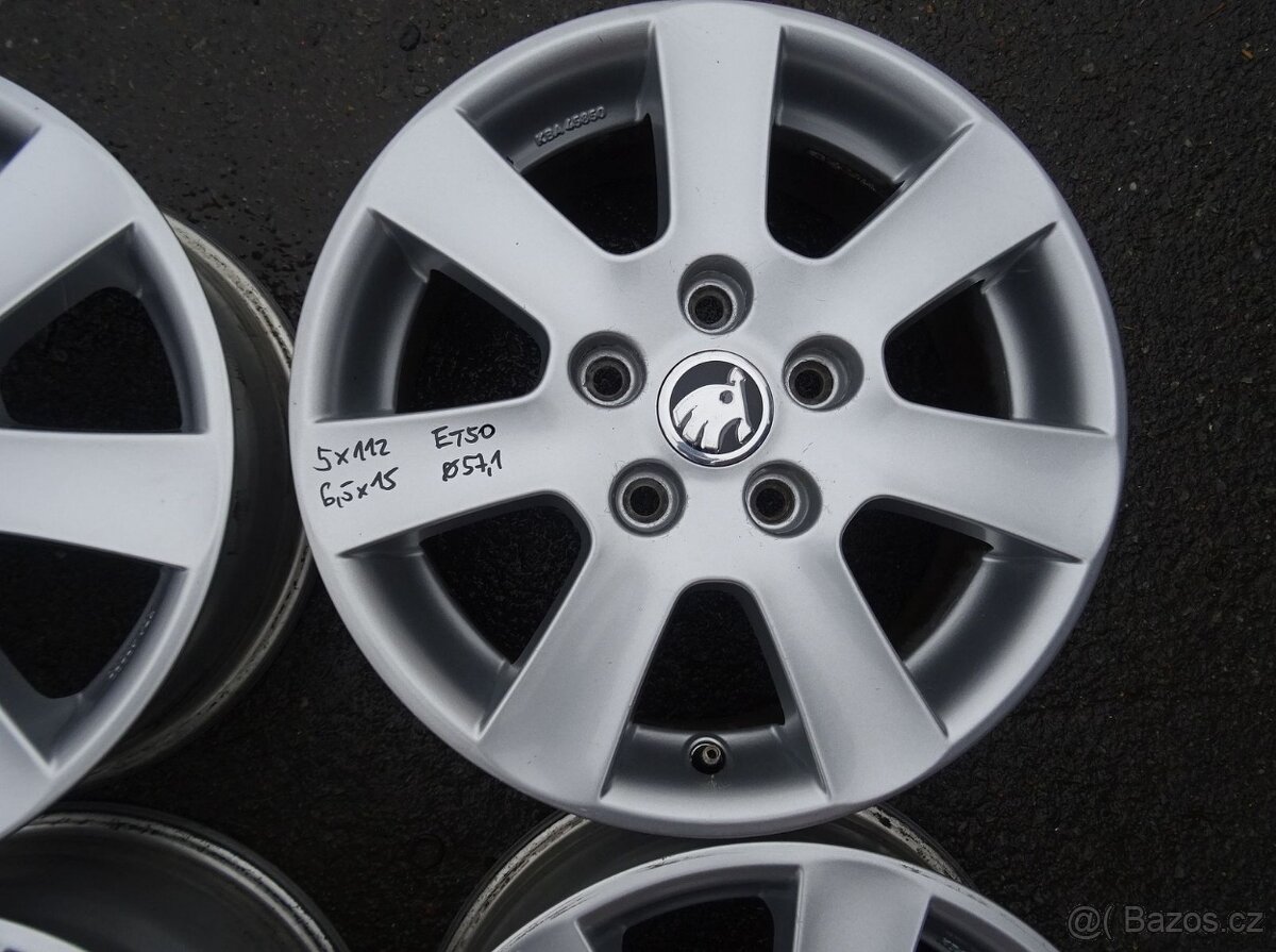 Alu disky Škoda, 15", 5x112, ET 50, šířka 6,5J - 6