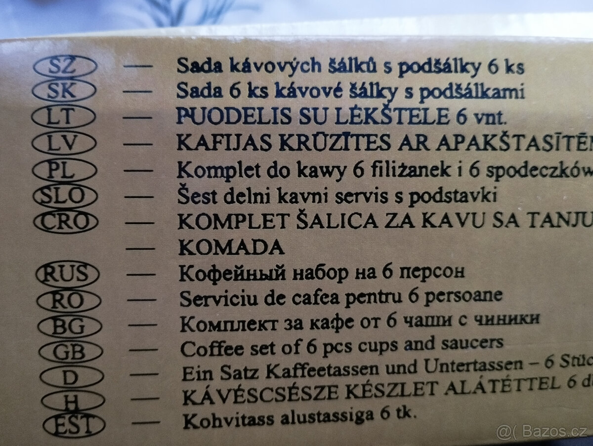 Sada kávových šálků s podšálky - 6