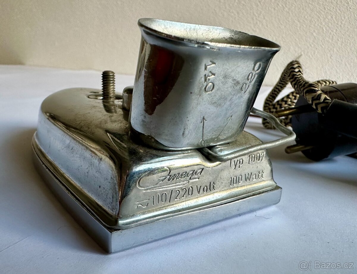 Stará cestovní žehlička Německo KRÁSNÝ STAV s ORIGINAL dokum - 6