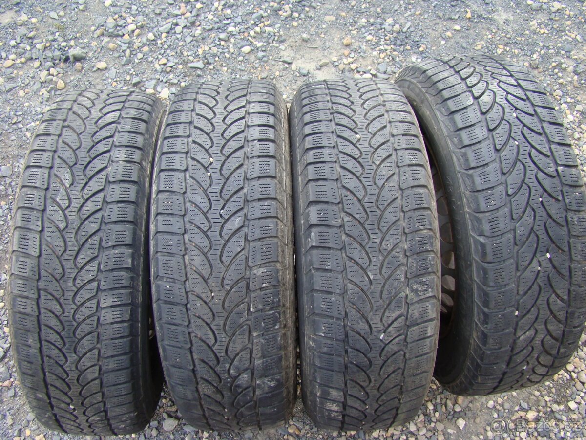 Sada 16" plechových disků 5x120 + zimní pneu Bridgestone - 6