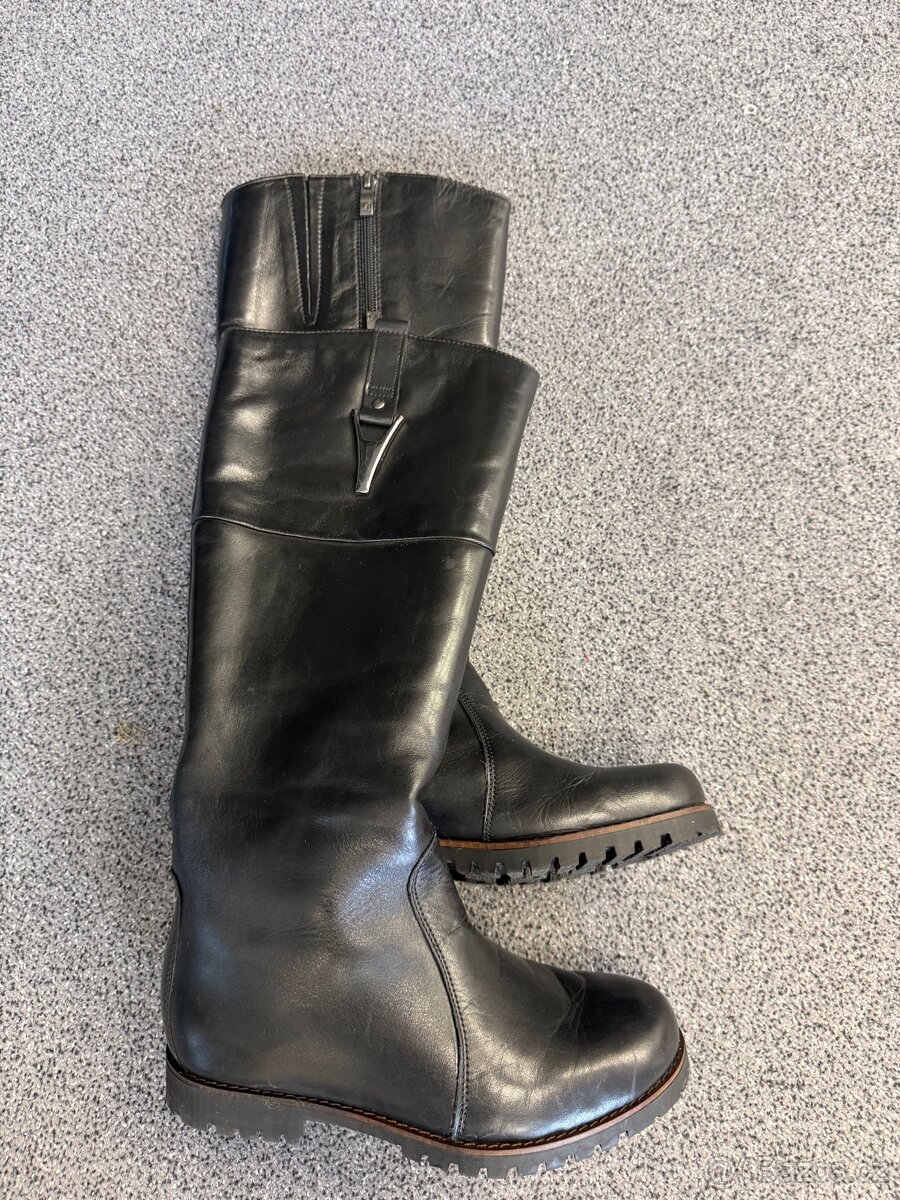 Kožené dámské vysoké kozačky vel 37 - 6