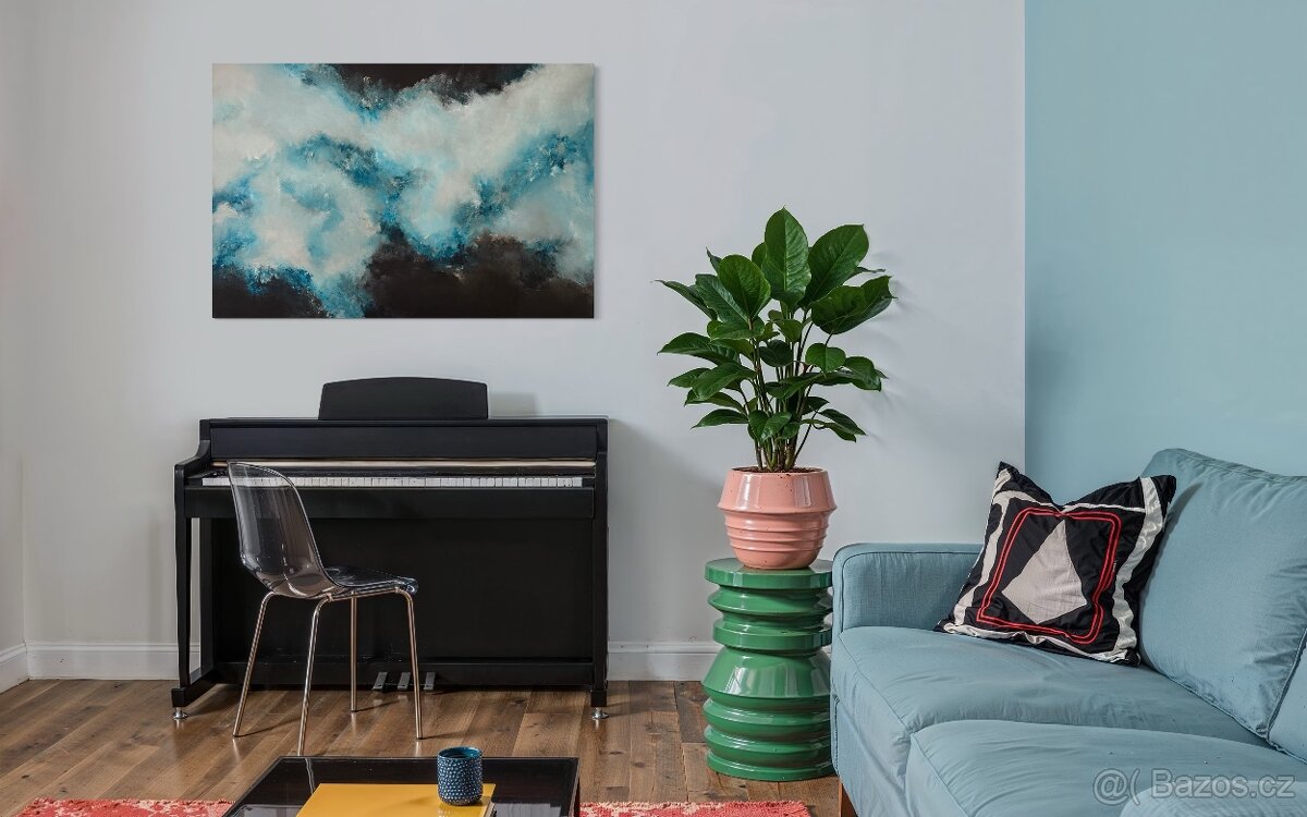 Abstraktní obraz Modrý anděl 120x80cm - 6