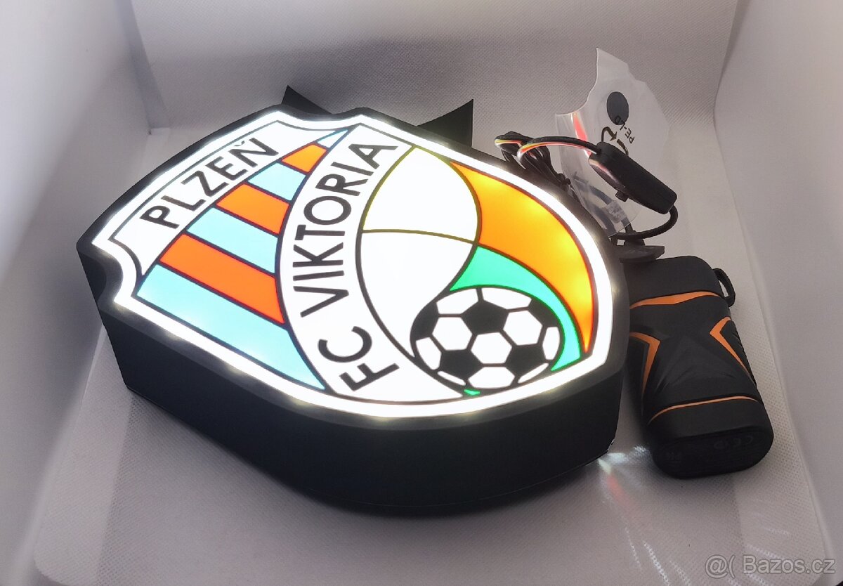 Prodám nové logo FC Viktoria Plzeň s podsvětlením. - 6