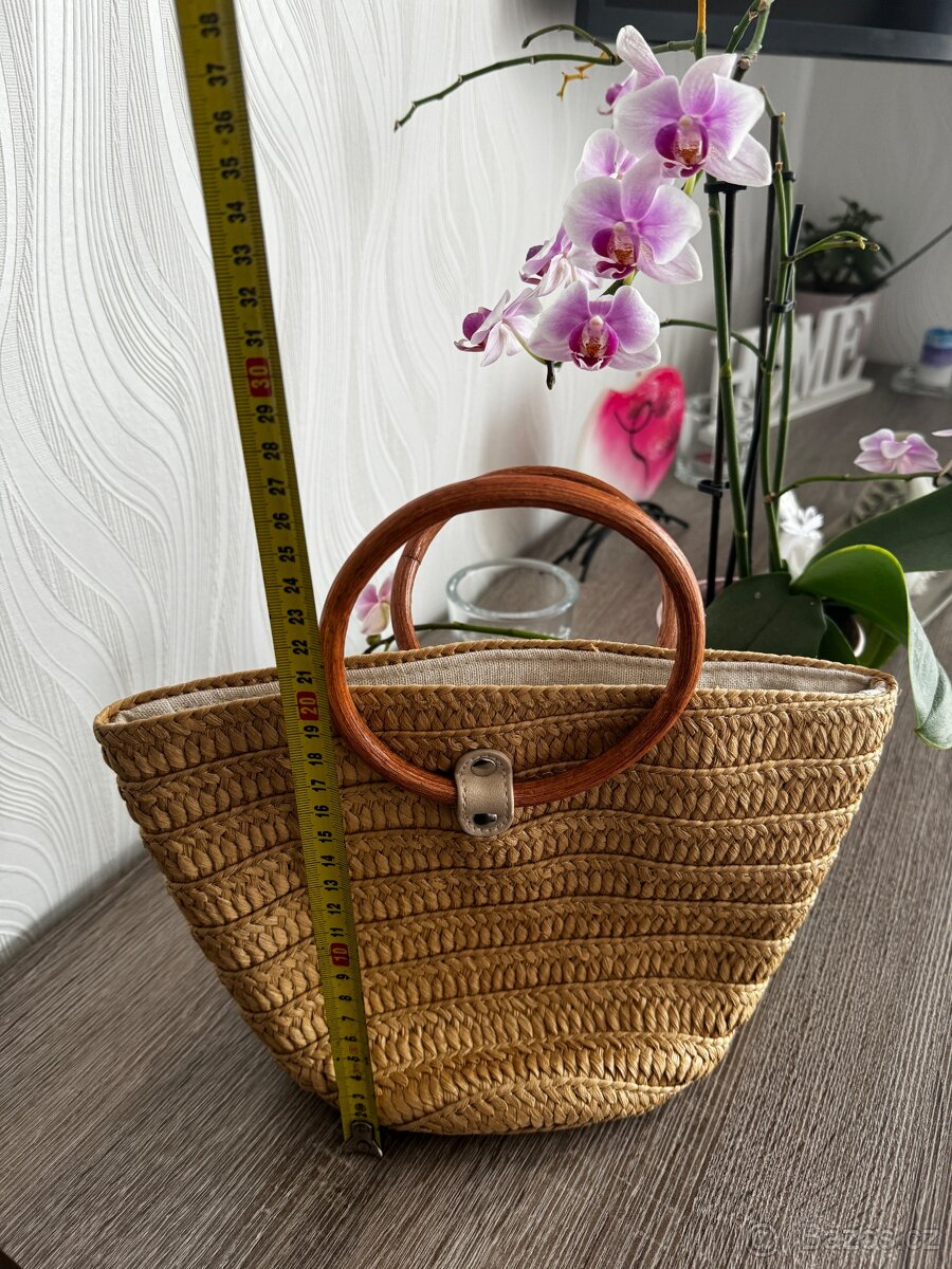 Slaměná kabelka do ruky - nová - 6