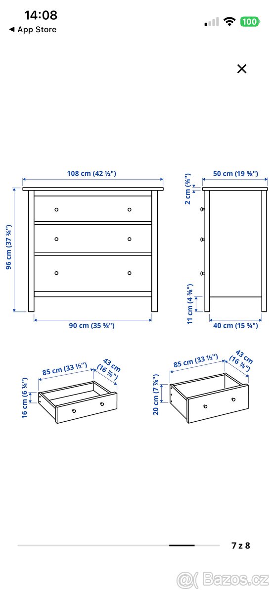 Komoda Ikea Hemnes šedohnědá - 6