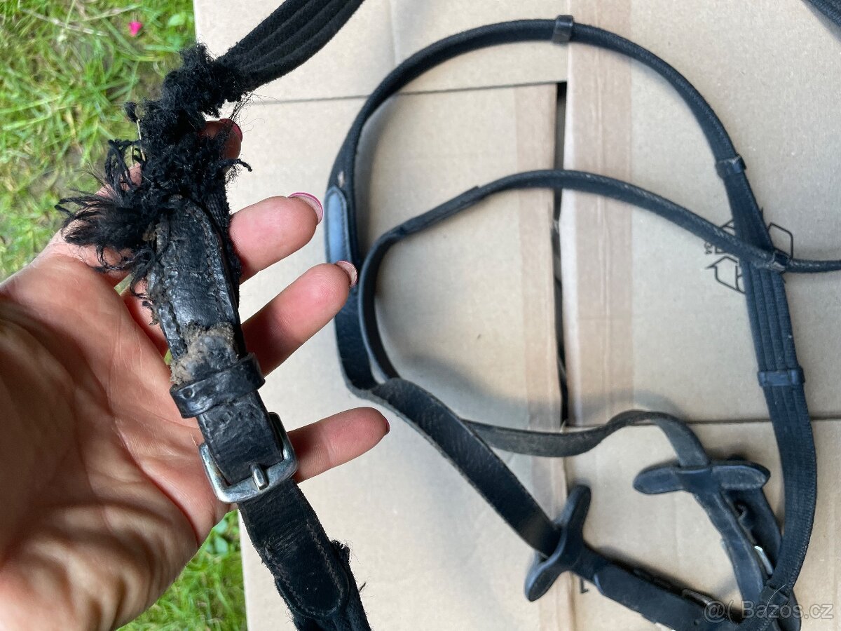 Anglická uzdečka včetně nánosníku vel.Pony - 6