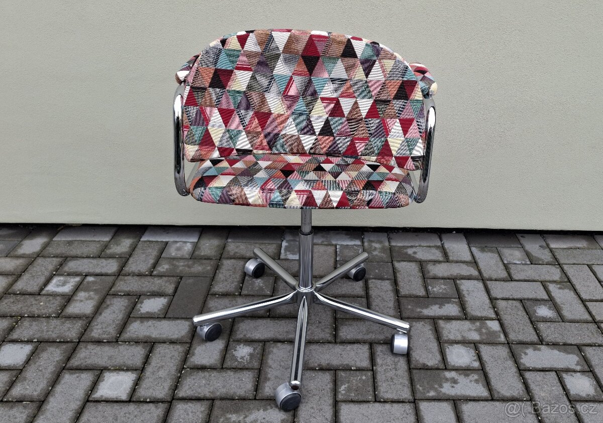 Retro chromované otočné kancelářské křeslo - 6