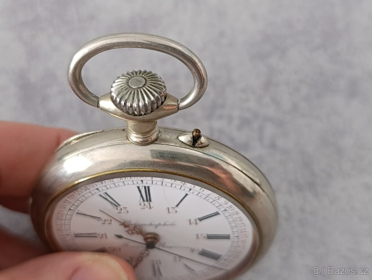 Velmi zajímavé masivní kapesní hodinky s central.ručičkou - 6