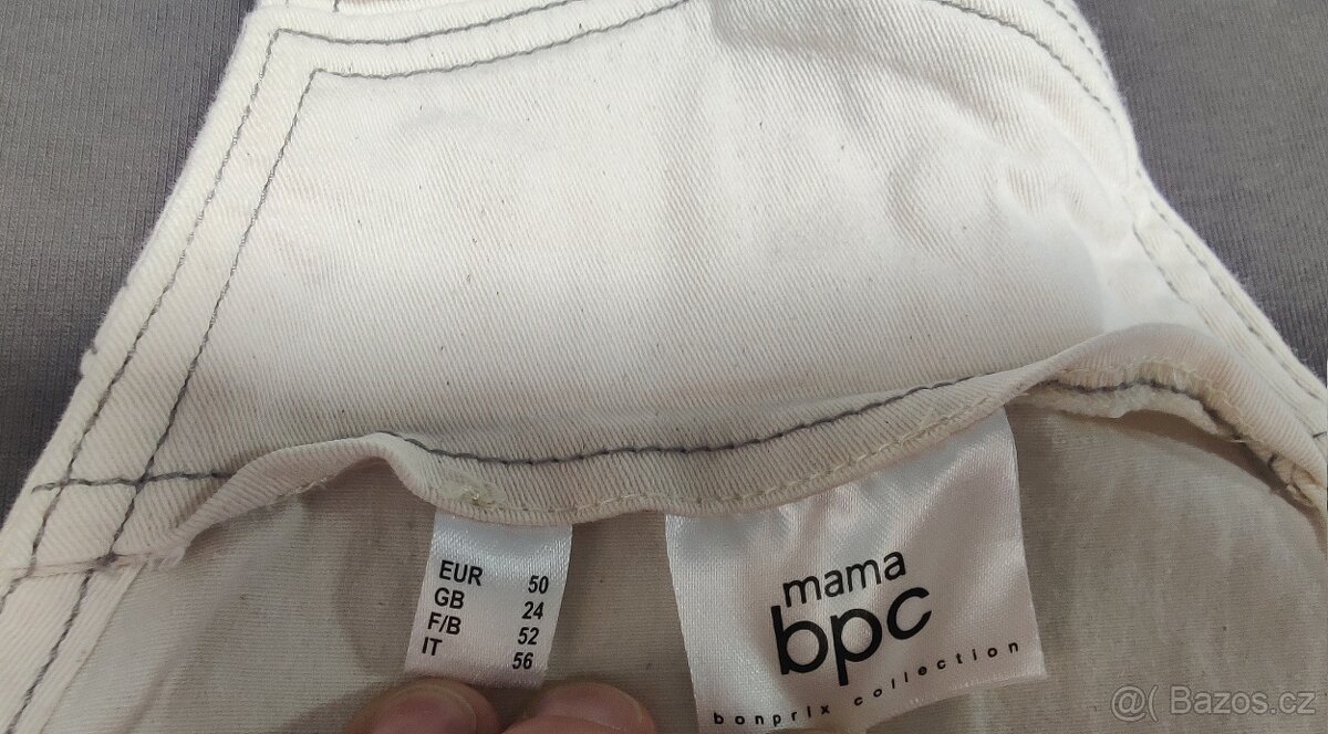 Těhotenské lacláčové kraťasy kalhoty lacláče riflové vel. 50 - 6