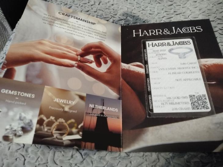 14K prsten s diamantem 0,46ct -Harr&Jacobs - certifikát GIA - 6