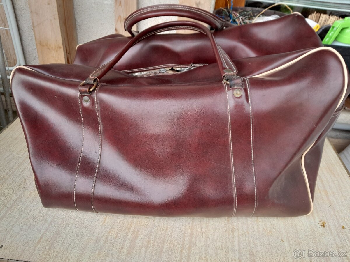 KOŽENÁ CESTOVNÍ ZAVAZADLA retro 70.léta - 6
