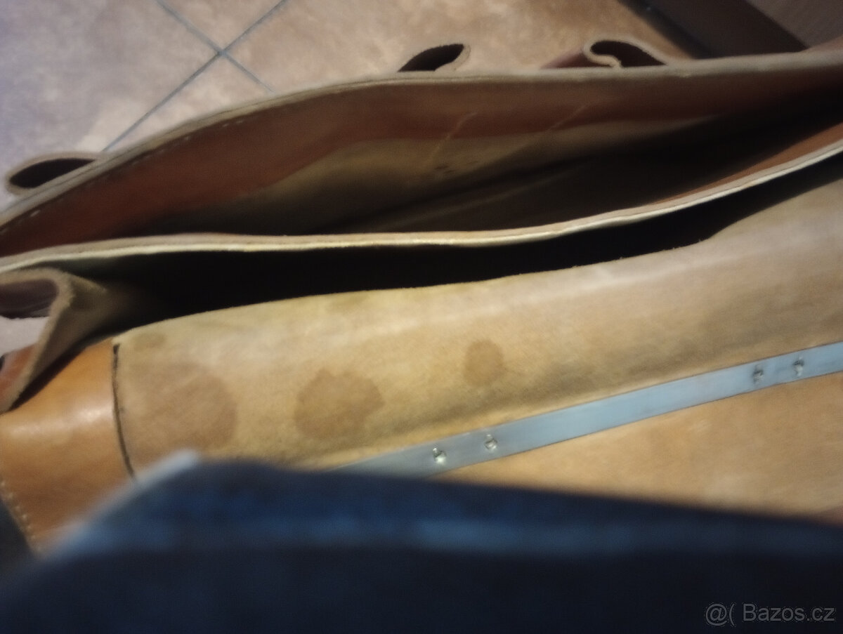 Aktovka retro kožená pěkná, nepoškozená, kvalitní - 6