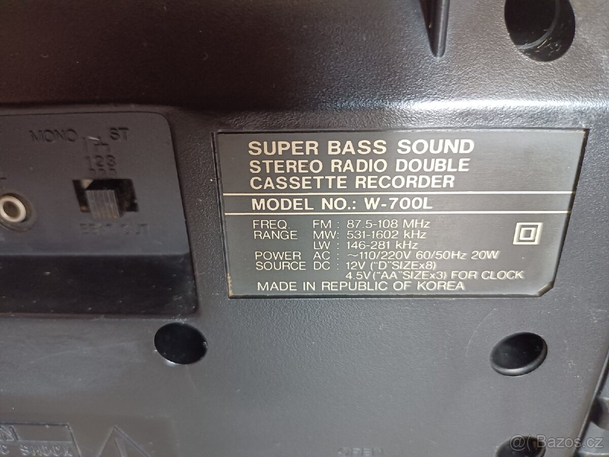Samsung W700L, radiomagnetofon retro 2 kazeťák Korea - 6