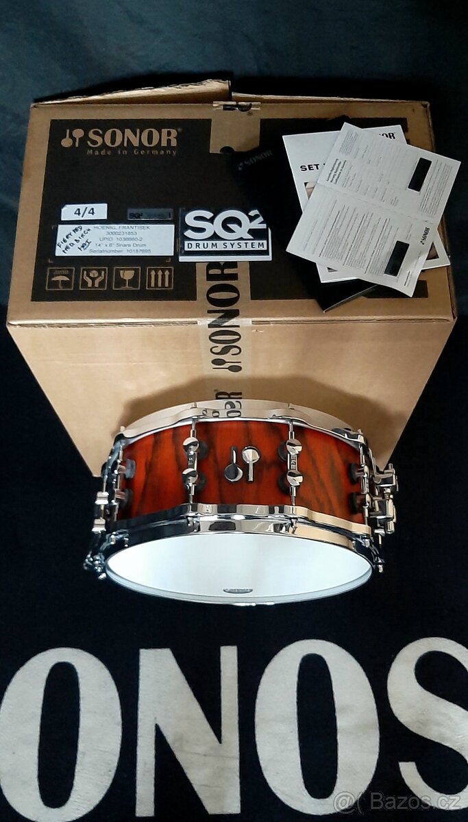 Prodám nový snare Sonor SQ2 Birch- 14x6" Fiery red - 6
