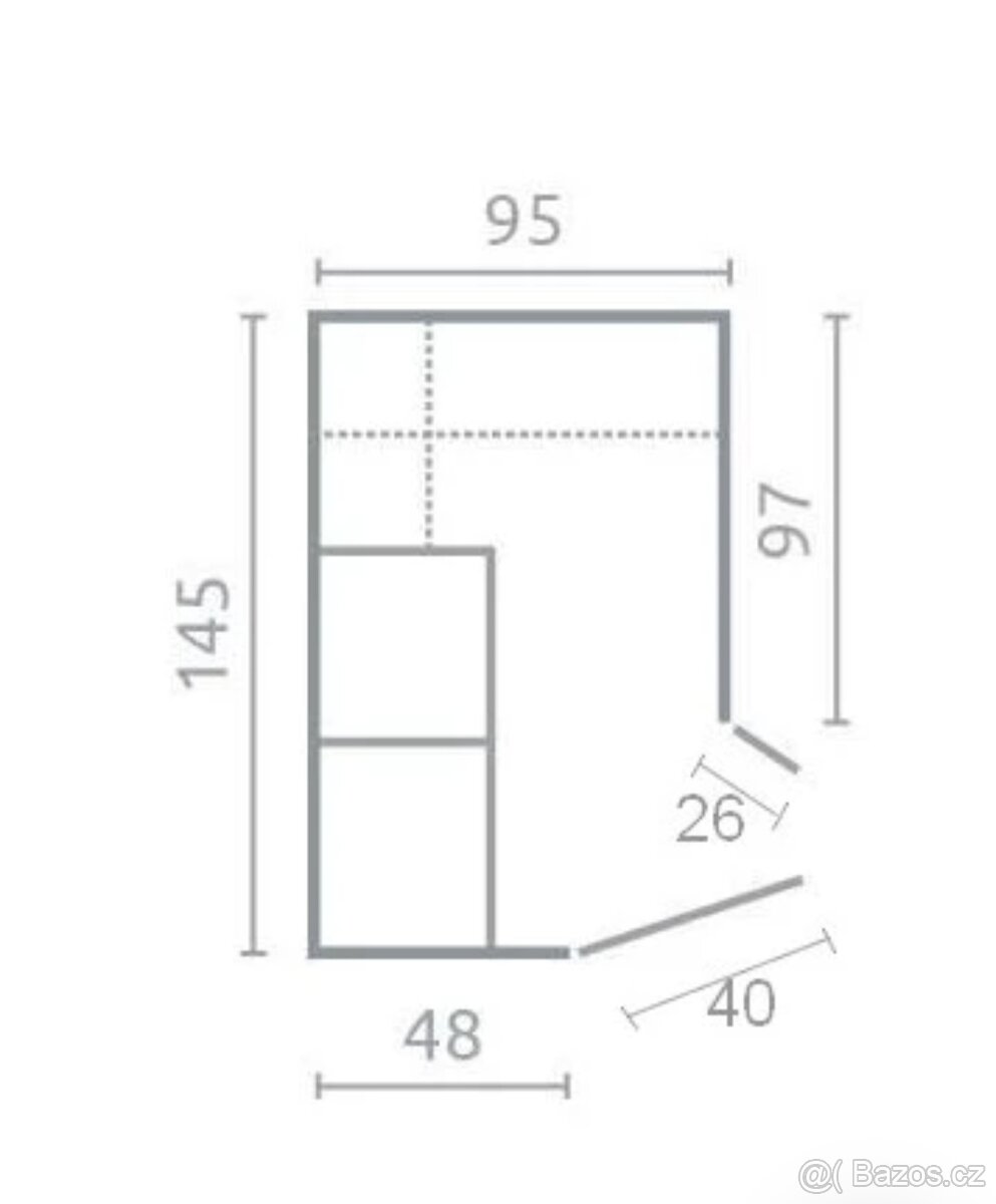 Rohová šatní skříň 2ks - 6