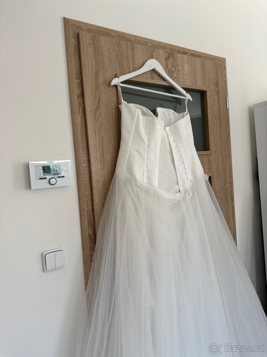 Č.008 Svatební šaty nové vel L-XL - 6