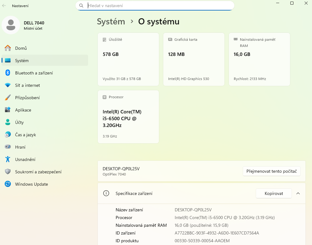 Výkonný počítač DELL Optiplex MT,i5 6500,16GB DDR4,SSD,zár. - 6