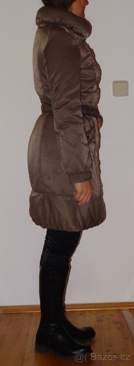 hnědý zimní kabát/bunda vel. S - 6